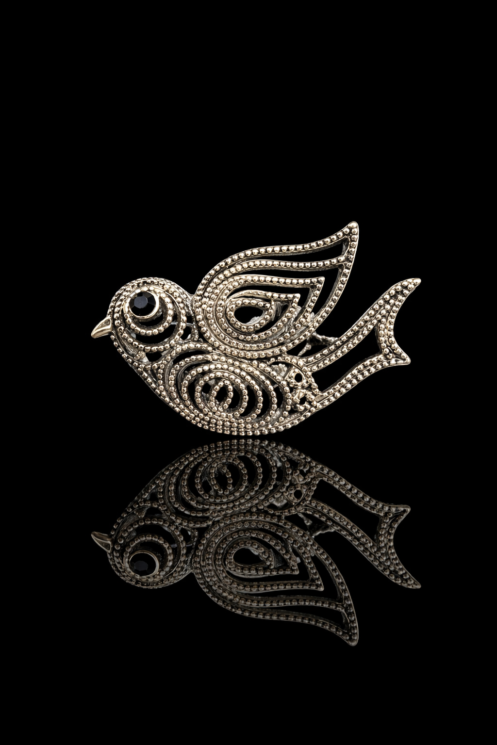 Filigree Flight Bird Brooch