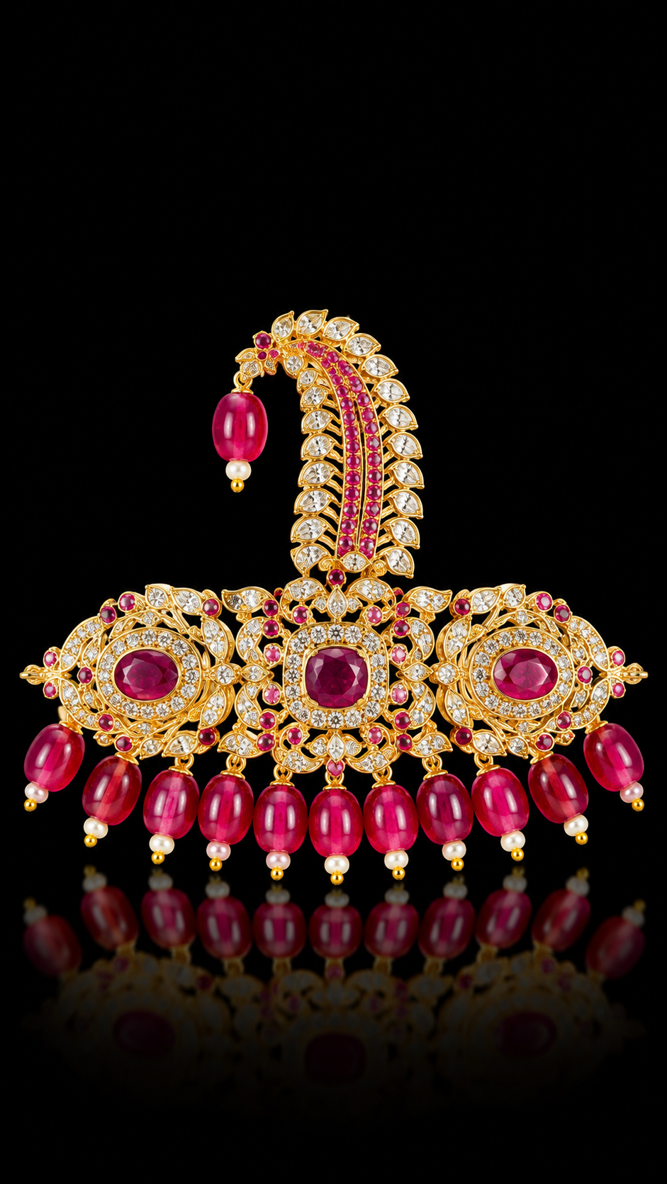 Royal Ruby Paisley Heritage Kalgi Sarpech