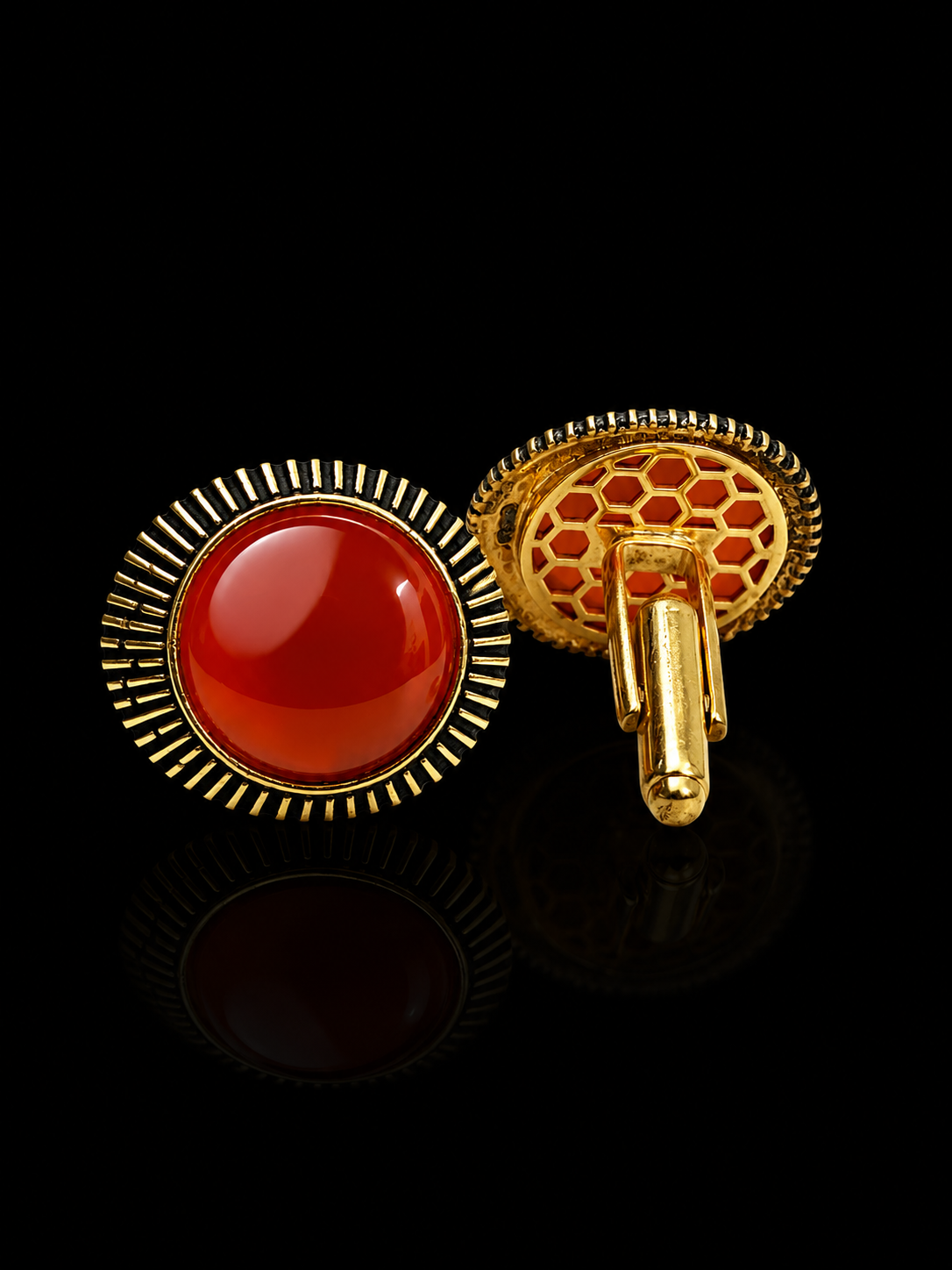 Amber Halo Enamel Cufflinks