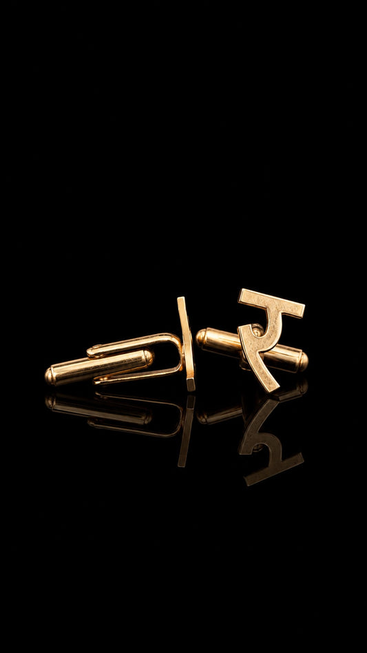 Rajputana Initial "R" Rose Gold Cufflinks