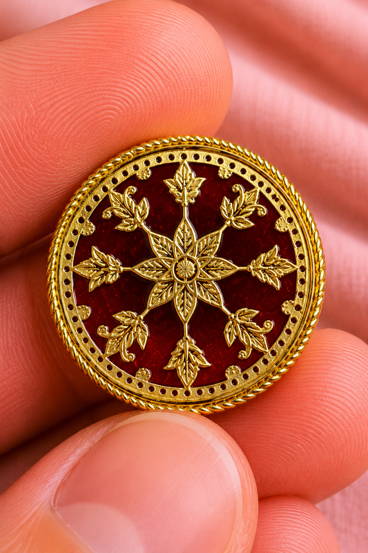 Royal Floral Mandala Tewa Art Bandhgala Button