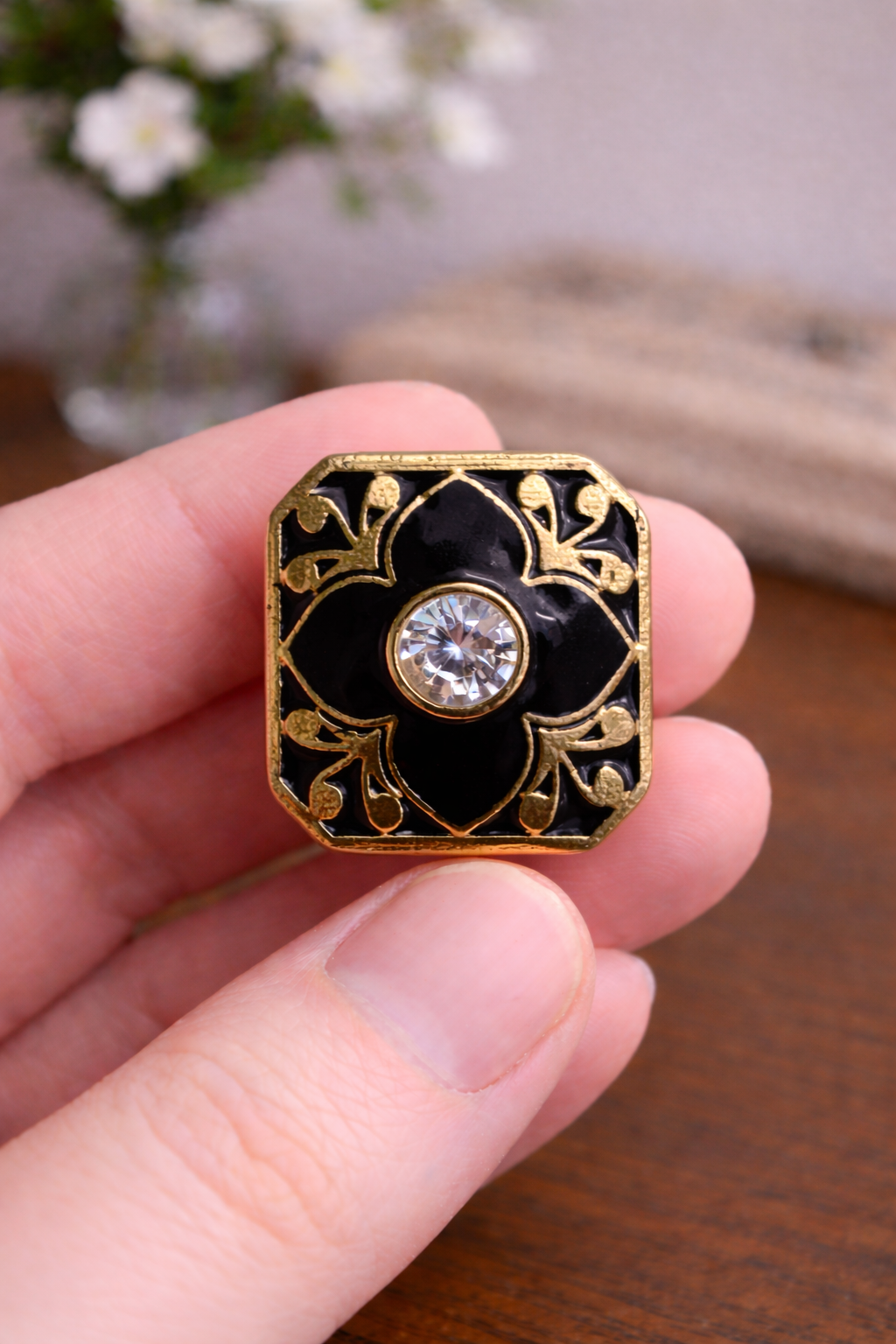 Noor Noir Bandhgala Button