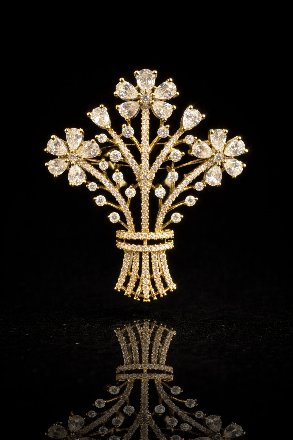 Crystal Bouquet Brooch