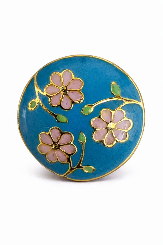 Azure Blossom Kurta Button