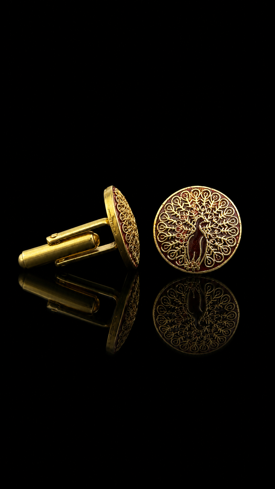 Royal Peacock Gold Cufflinks
