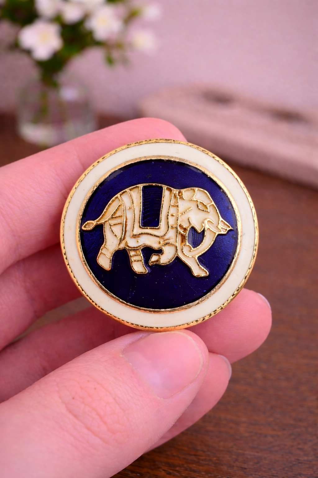 Royal Elephant Crest Bandhgala Button