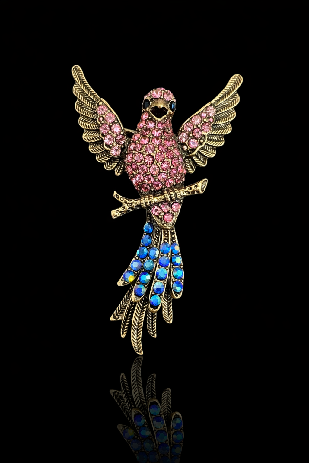 Royal Songbird Crystal Brooch