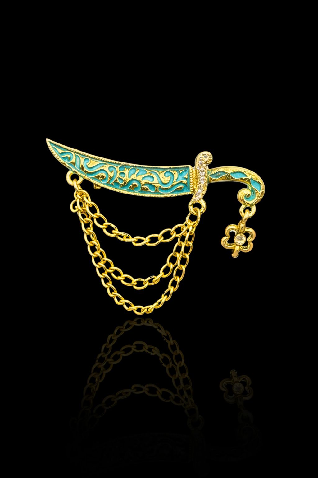 Royal Dagger Chain Brooch