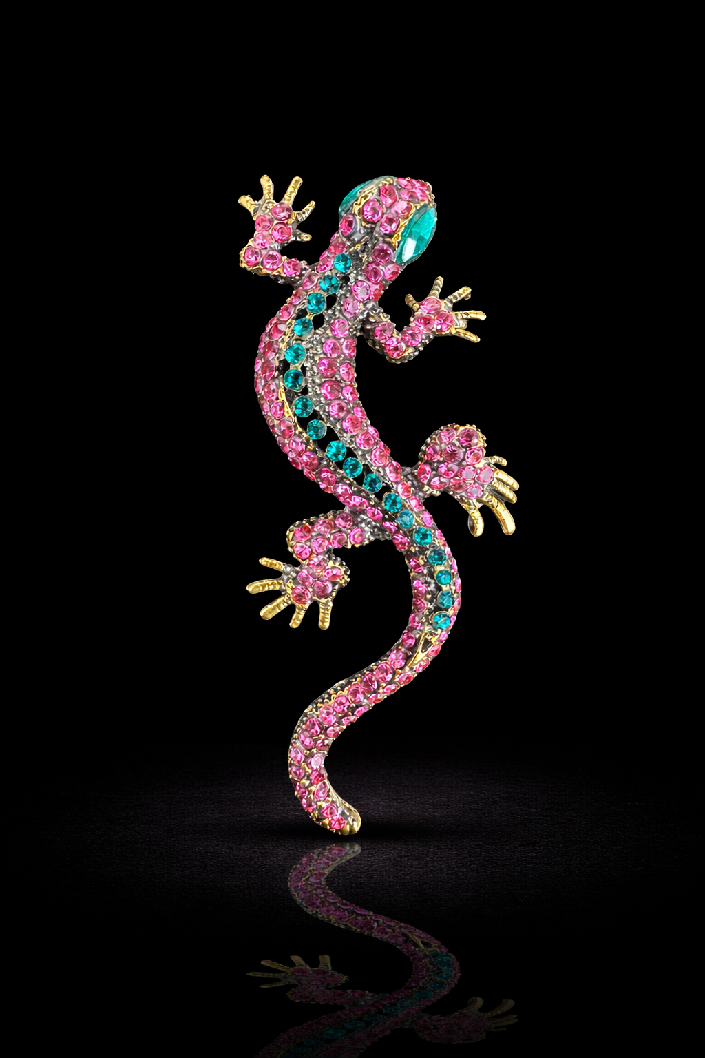 Vivid Gecko Statement Brooch