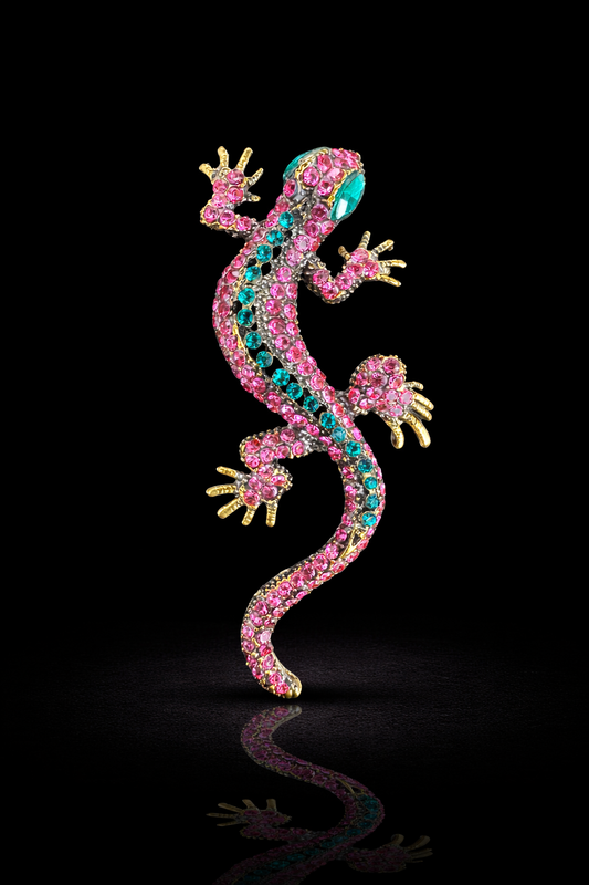 Vivid Gecko Statement Brooch