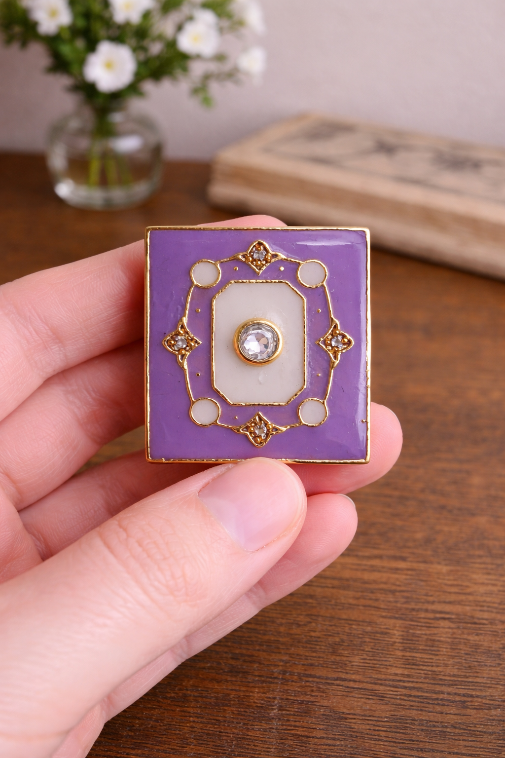 Royal Amethyst Frame Bandhgala Button
