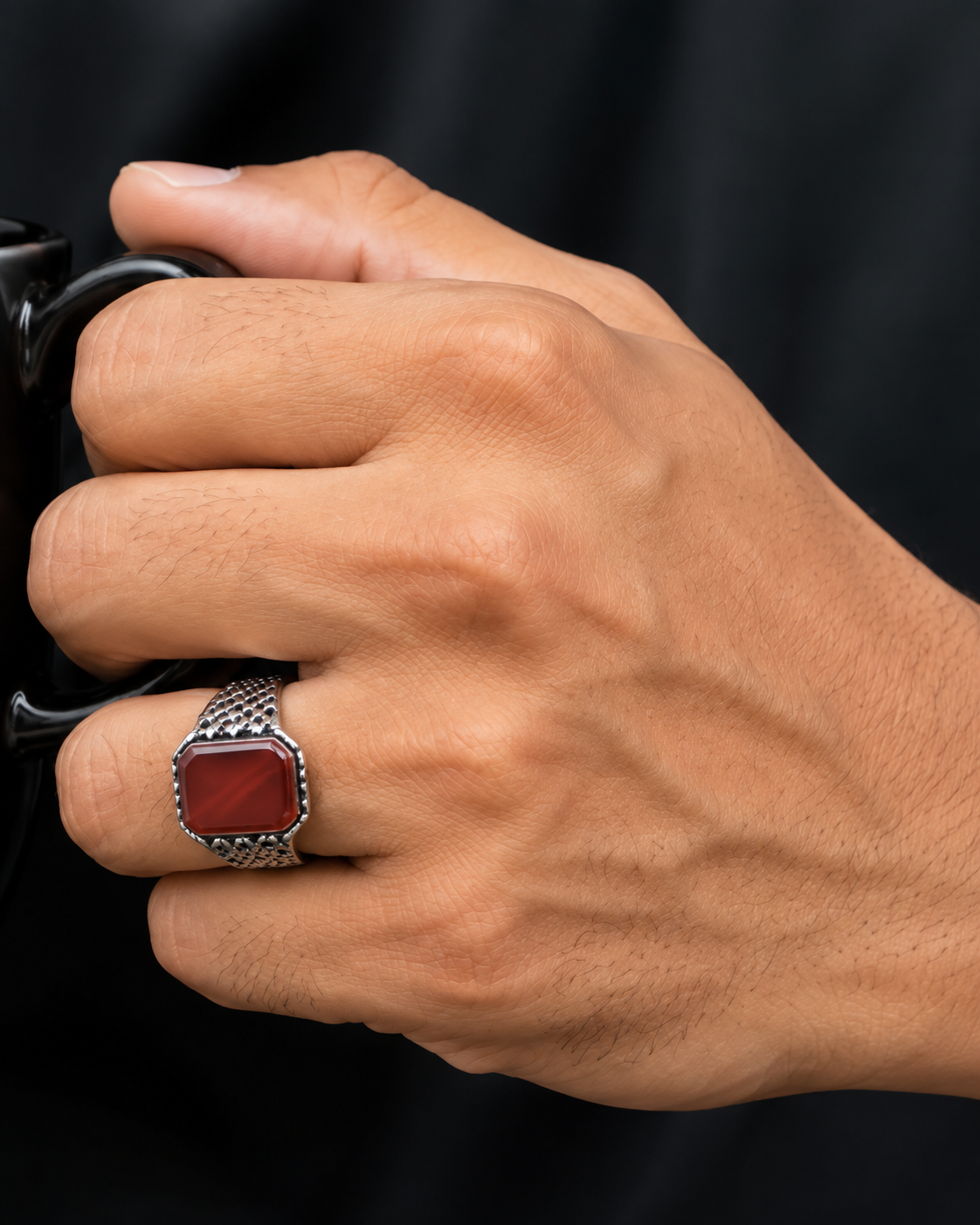 Crimson Silver Ring