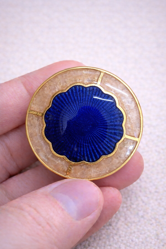Royal Sapphire Bloom Bandhgala Button