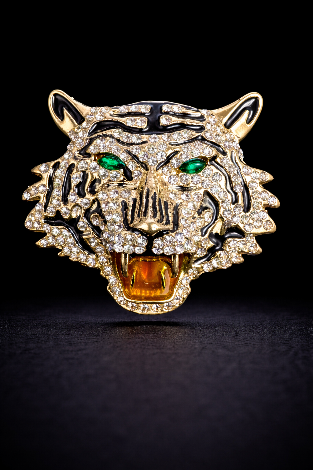 Fierce Tiger Crystal Brooch