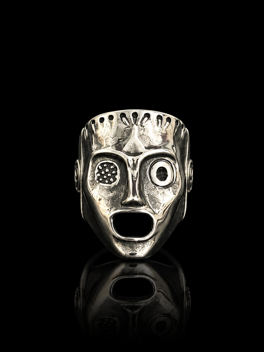 Cyberpunk Robot Face Ring
