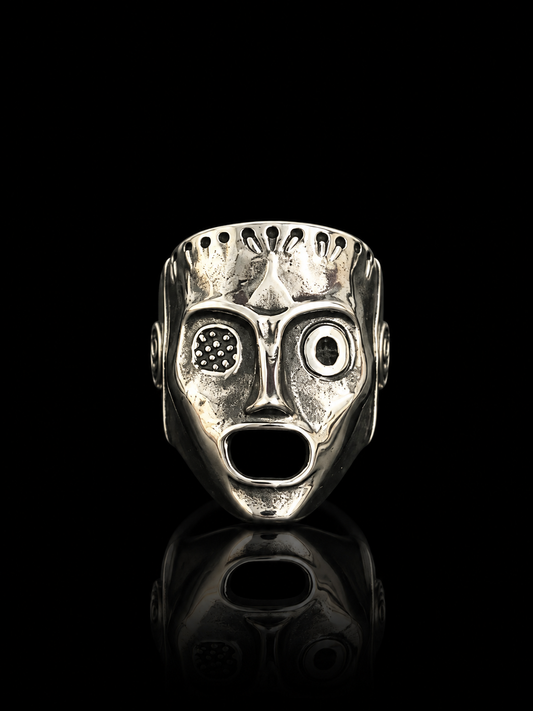 Cyberpunk Robot Face Ring