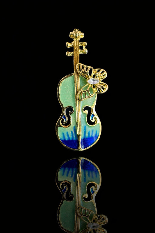Melody Bloom Violin Brooch