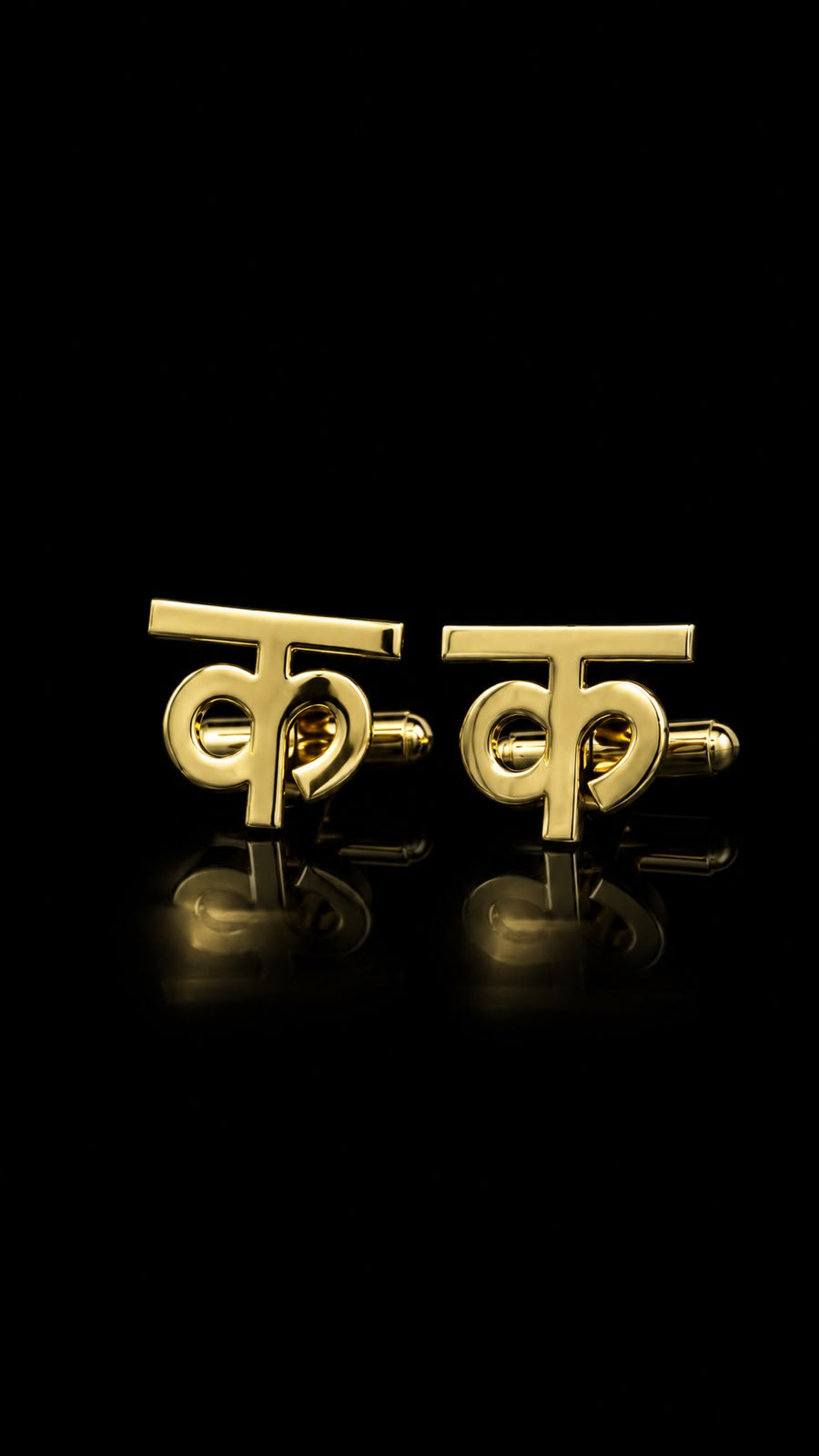Rajputana Initial "क" Gold Cufflinks