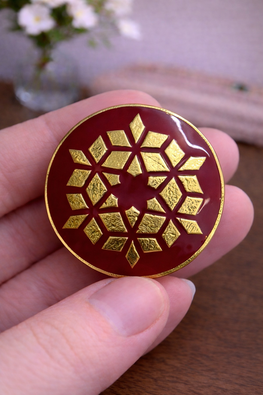 Ruby Lattice Bandhgala Button