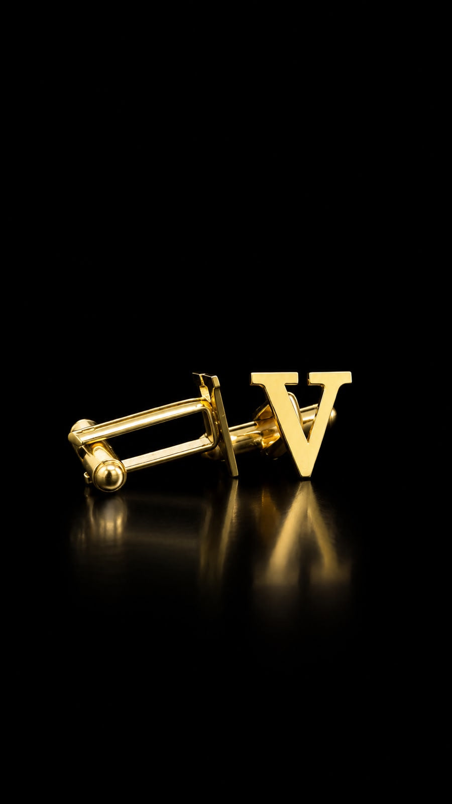 Rajputana Initial "V" Gold Cufflinks