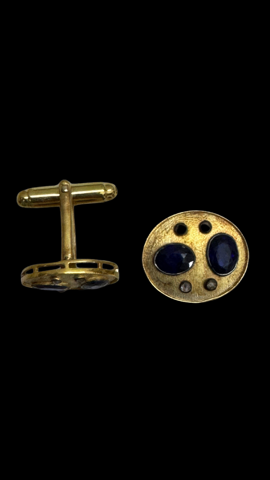 Dual Oval Emerald & Sapphire Cufflinks
