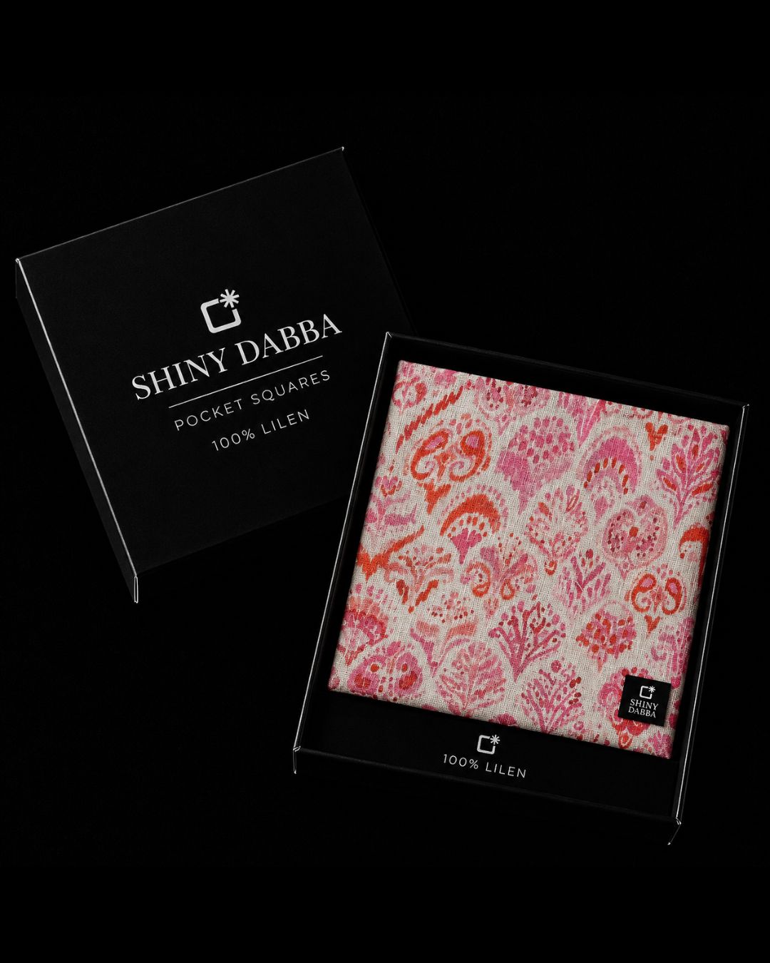 Blush Paisley Linen Pocket Square