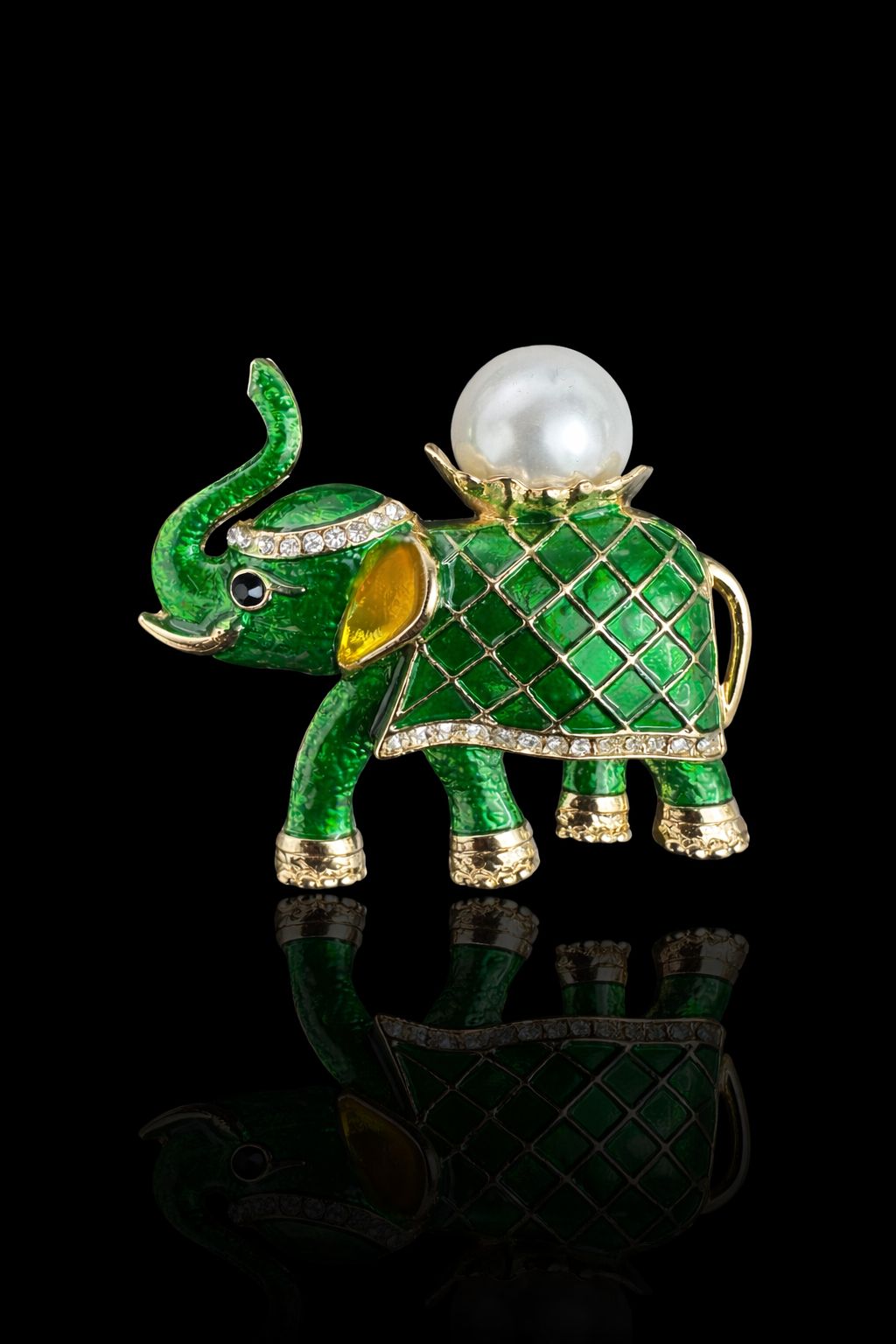 Royal Elephant Pearl Brooch