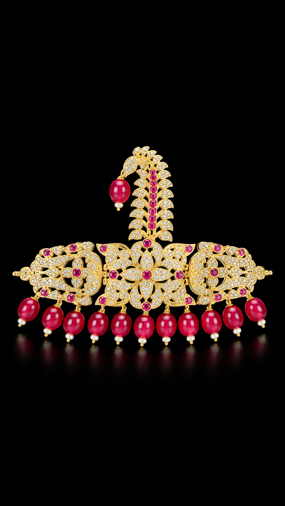 Royal Ruby Paisley Kalgi Sarpech