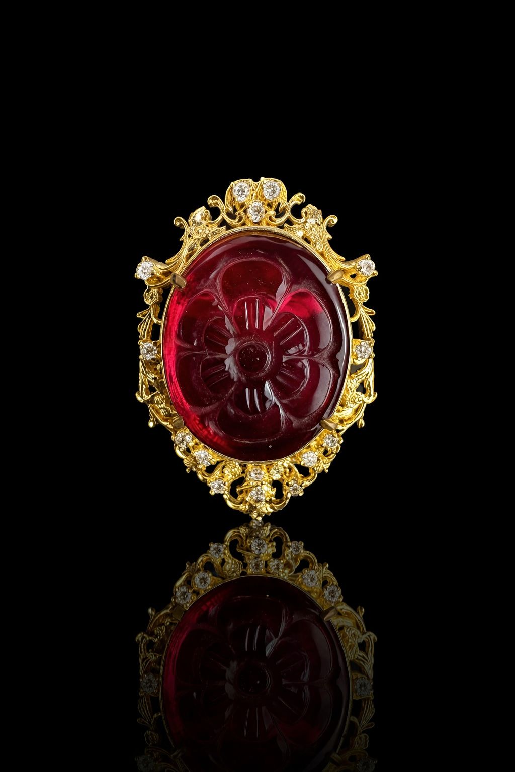 Regal Bloom Cameo Brooch