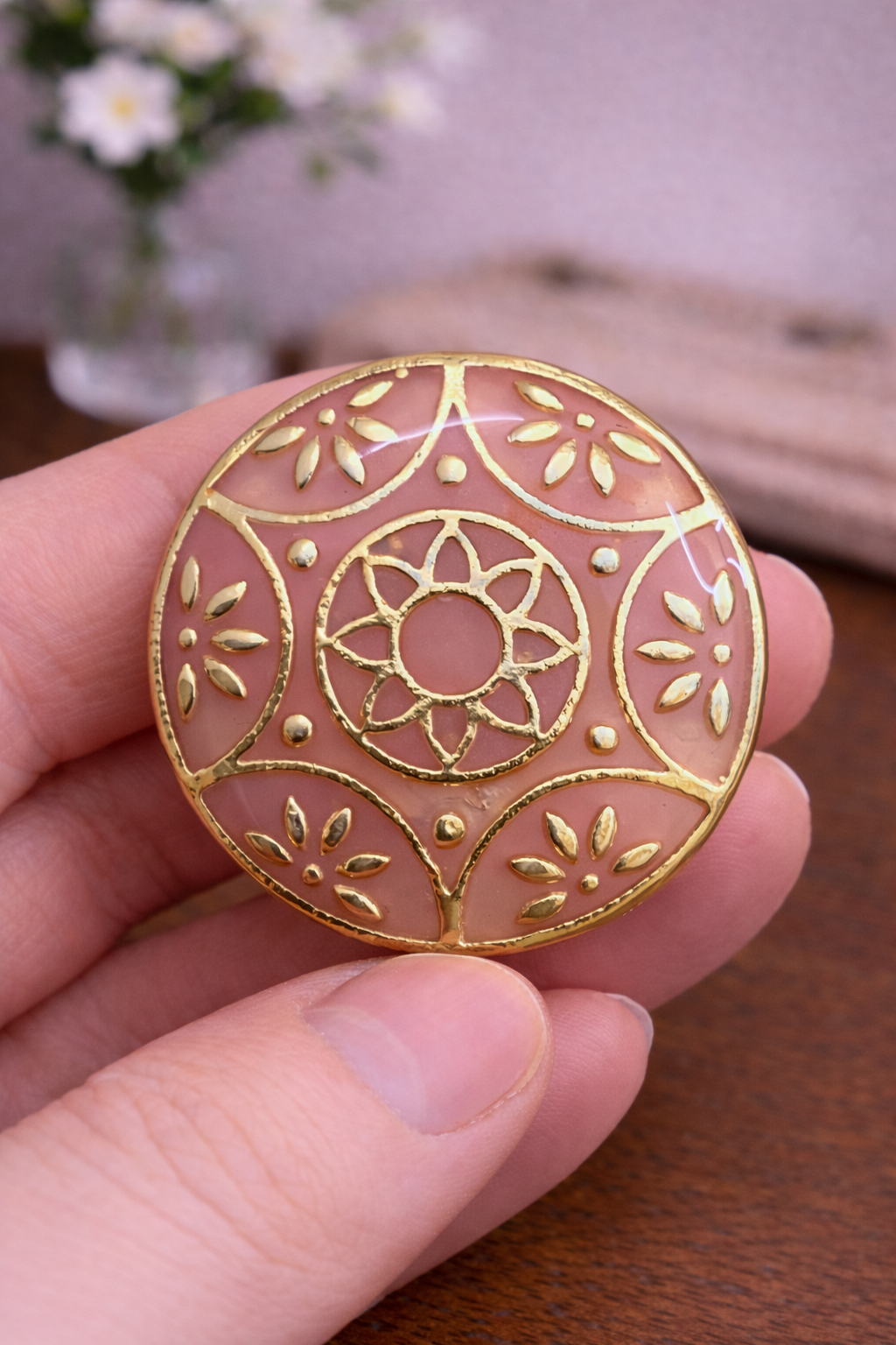 Gulnaar Blush Bandhgala Button