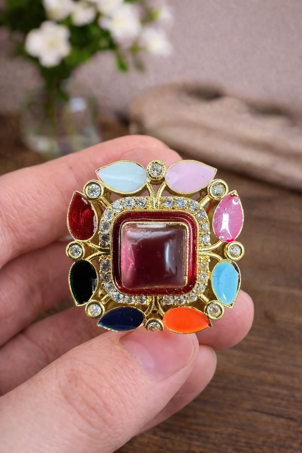 Rajwada Navratna Square Bandhgala Button