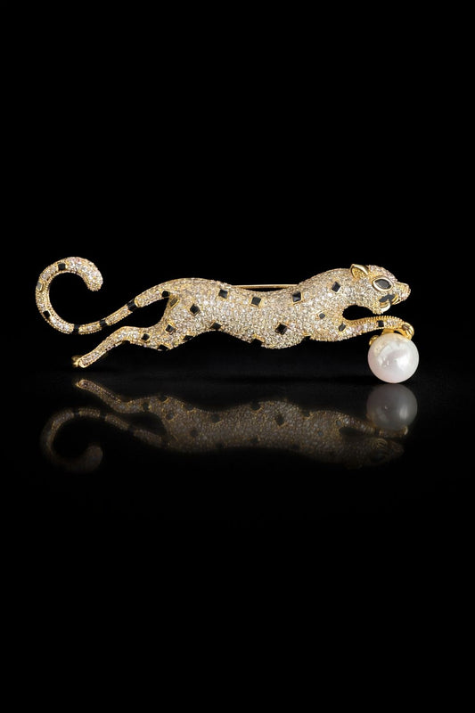 Panther Pearl Chase Brooch