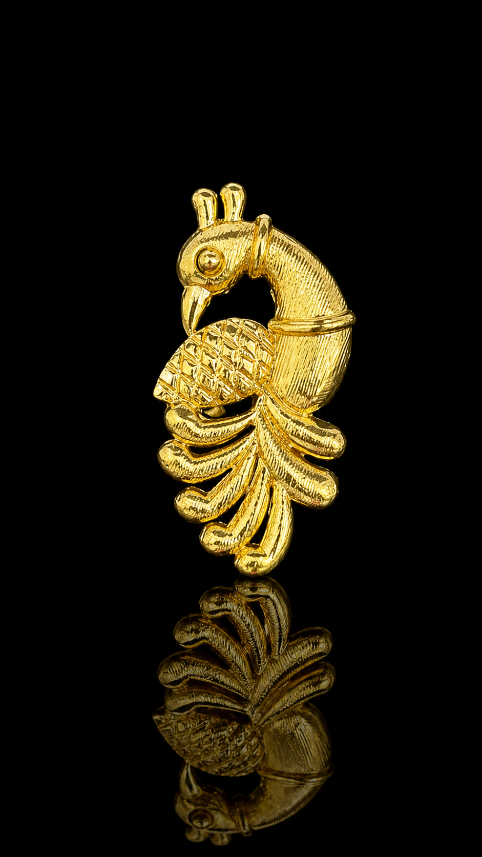Royal Golden Peacock Lapel Pin