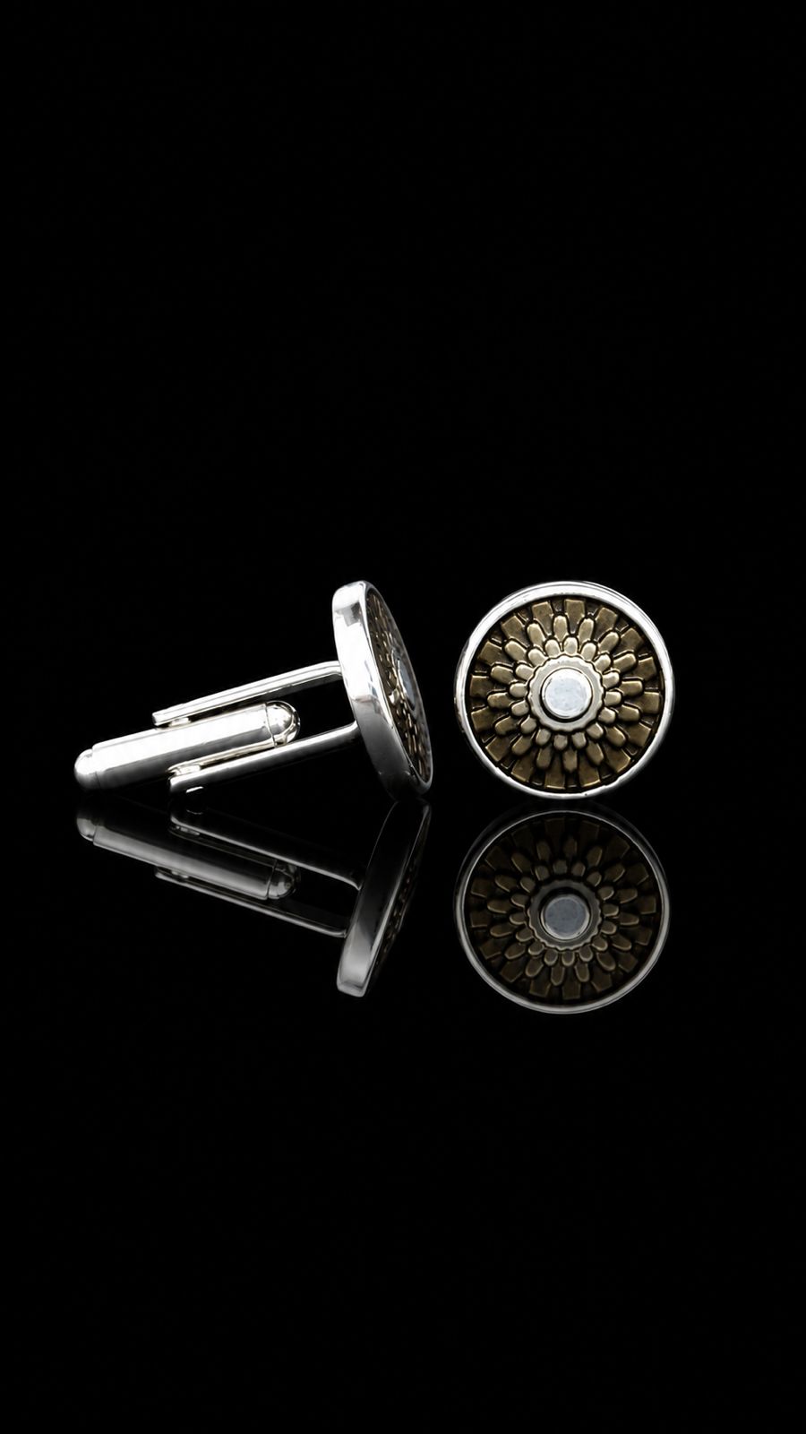 Vintage Sunburst Round Cufflinks