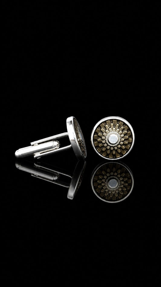 Vintage Sunburst Round Cufflinks