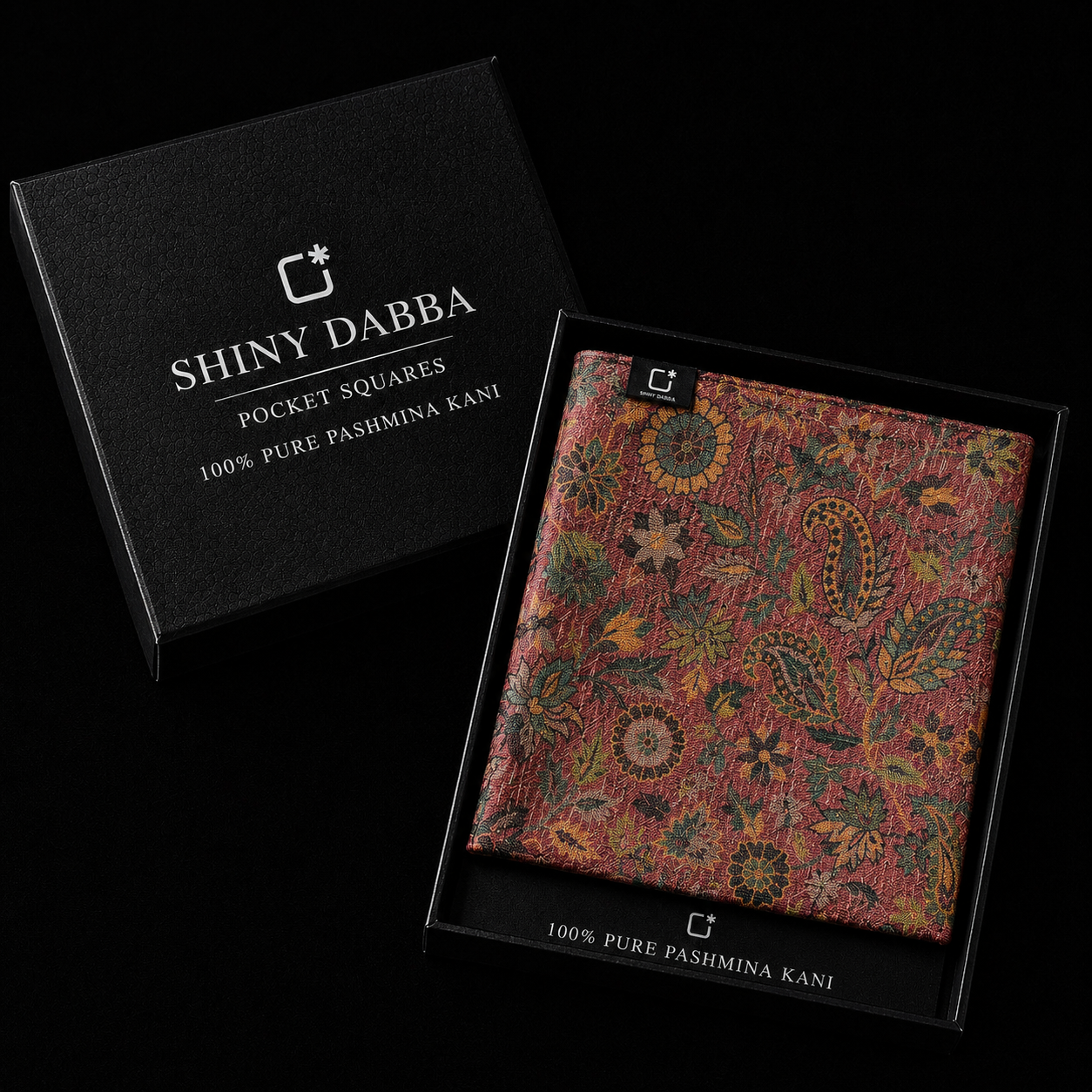 Heritage Blossom Pashmina Kani Pocket Square