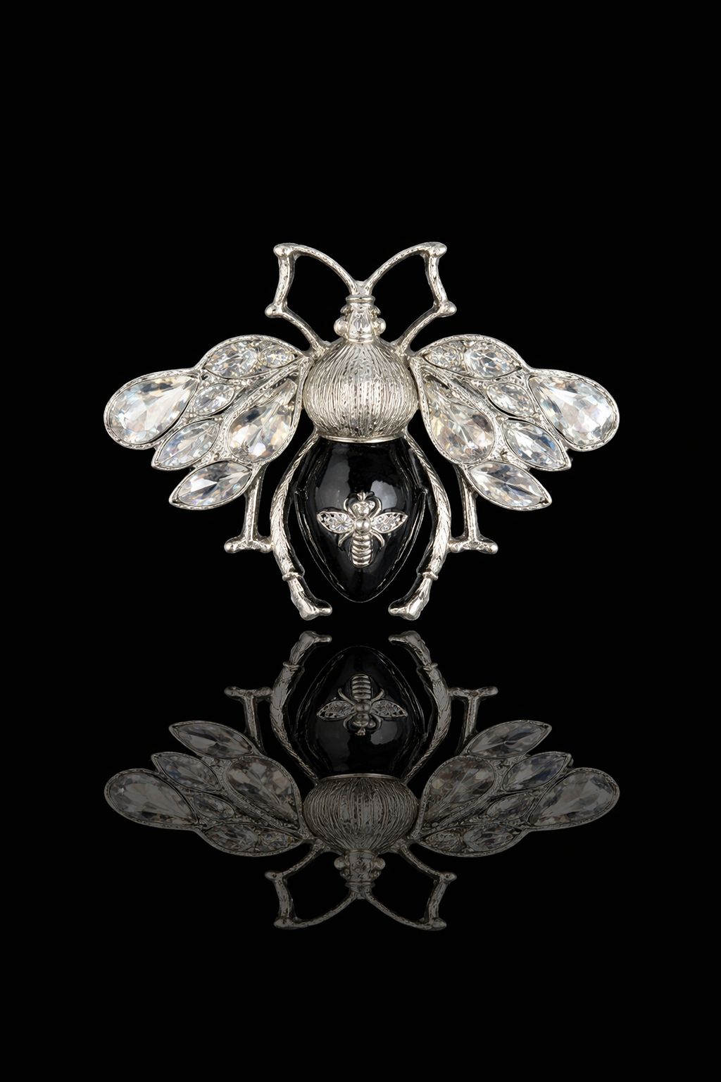 Midnight Crystal Bee Brooch