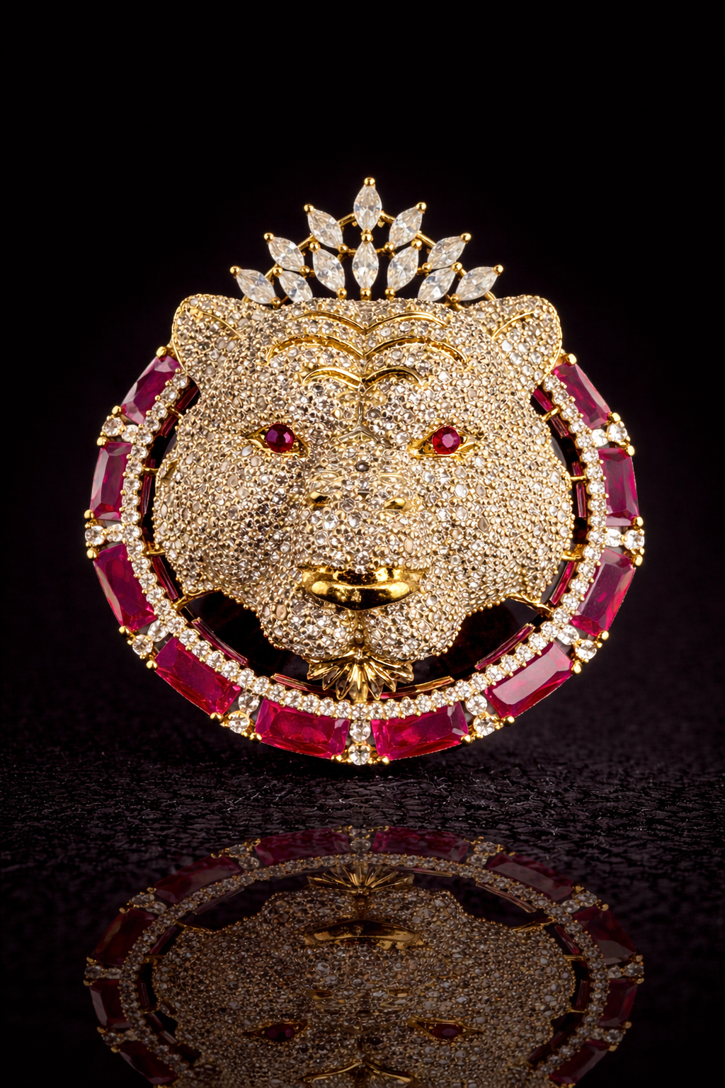 Royal Tiger Crest Magnet Brooch