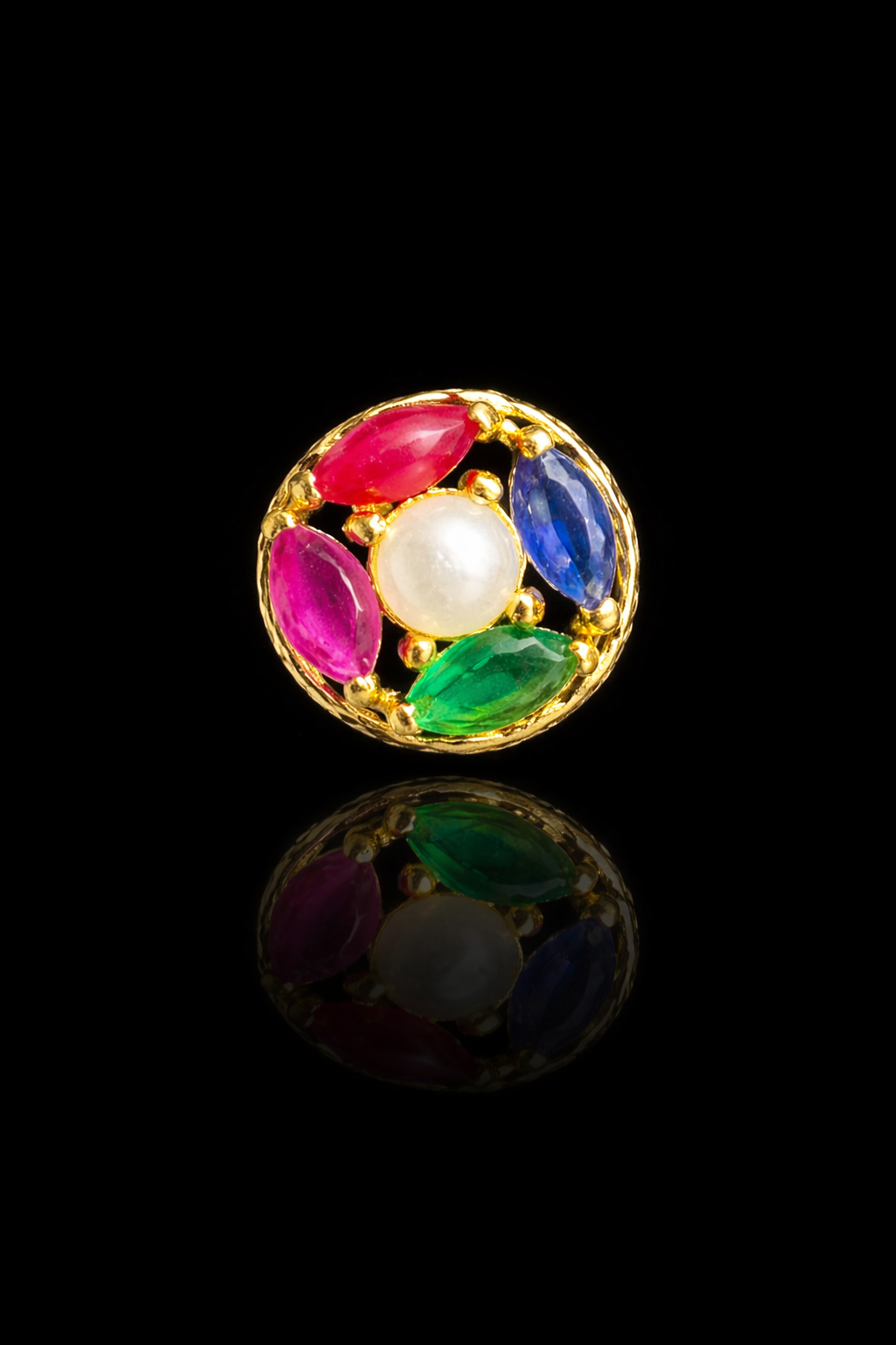 Navratna Pearl Orbit Kurta Button