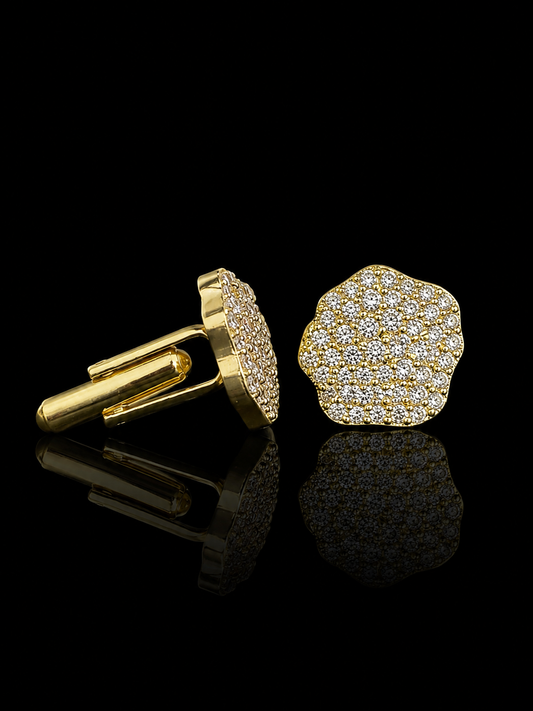Luxury Diamond Cluster Gold Cufflinks