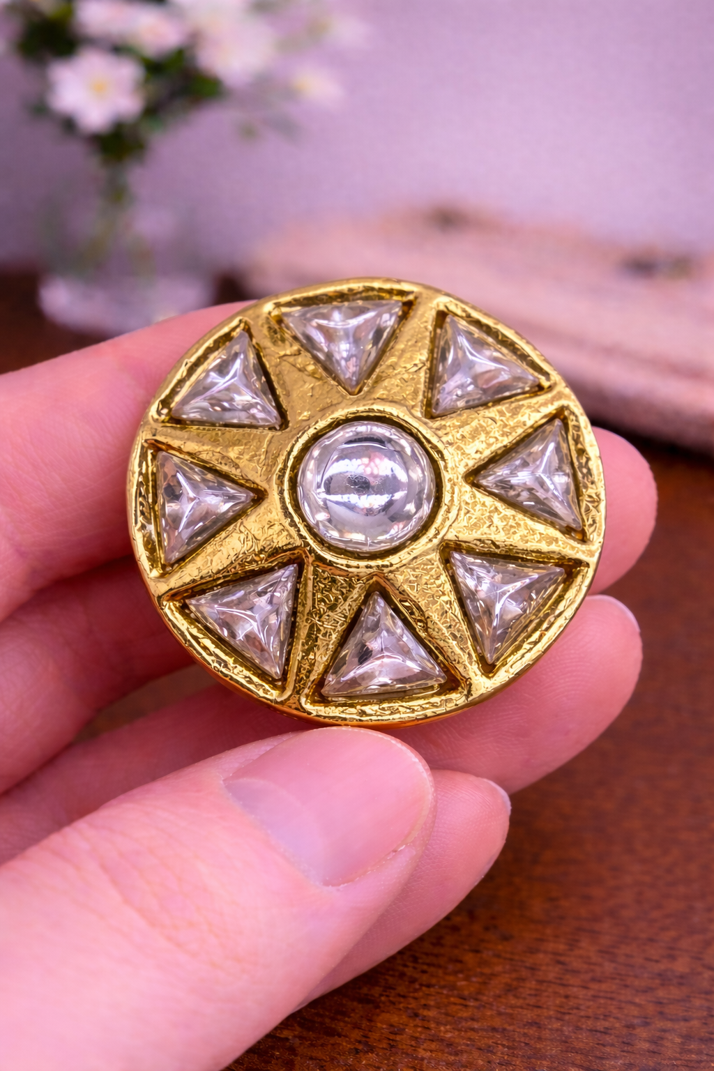 Imperial Sunburst Crystal Bandhgala Button