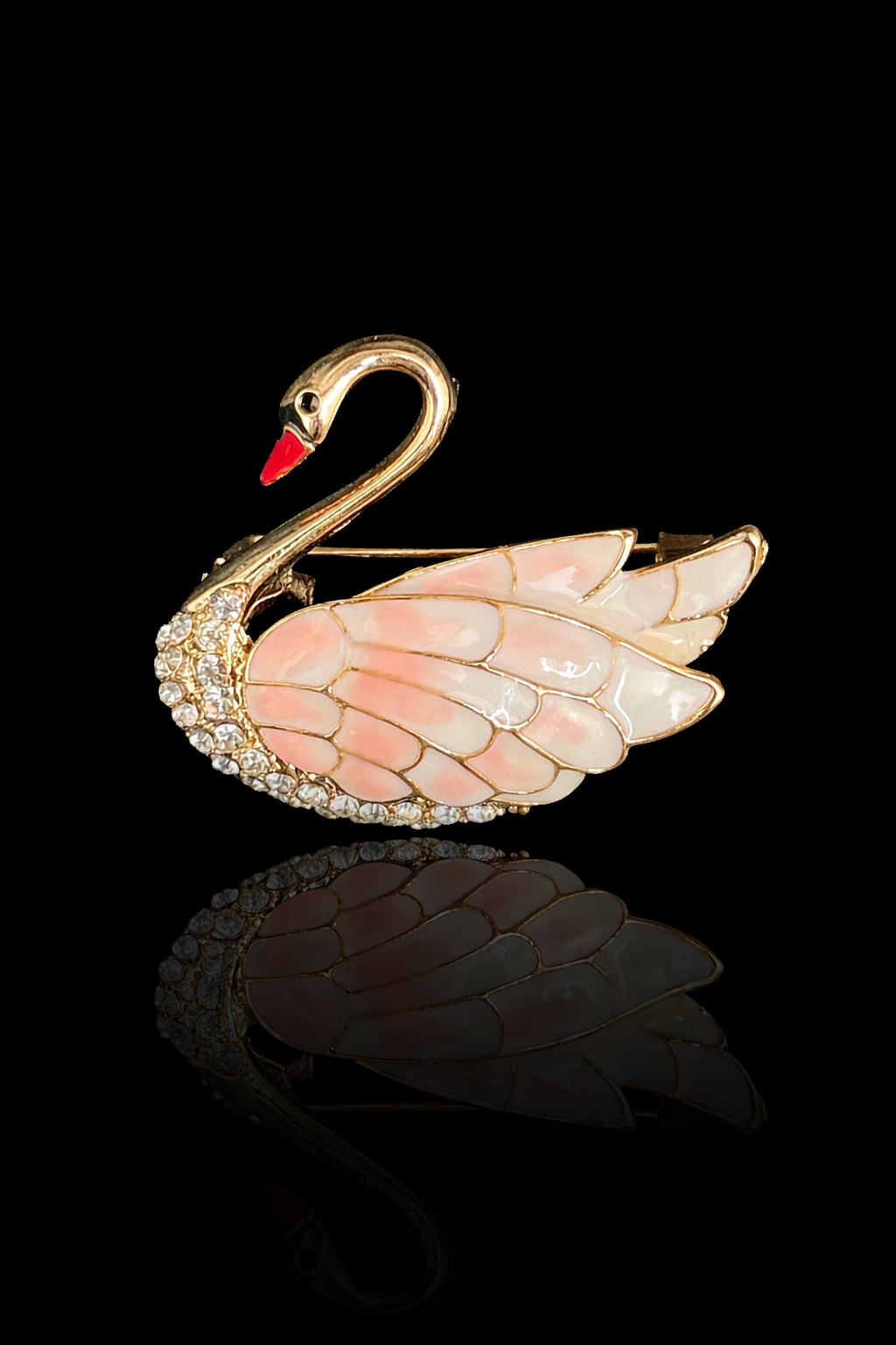 Pastel Swan Brooch