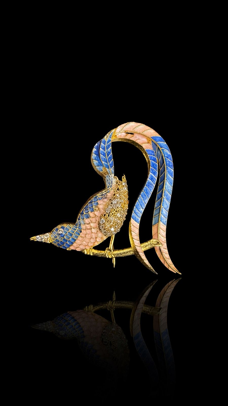 Regal Plume Bird Brooch