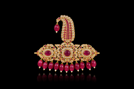 Royal Ruby Paisley Heritage Kalingi Sarpech
