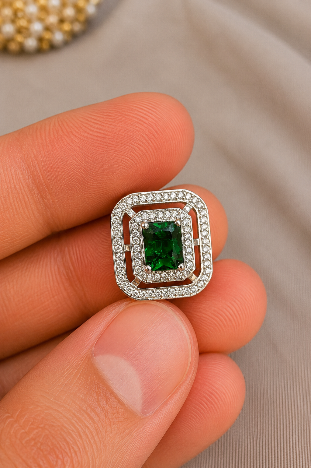 Emerald Royale Bandhgala Button