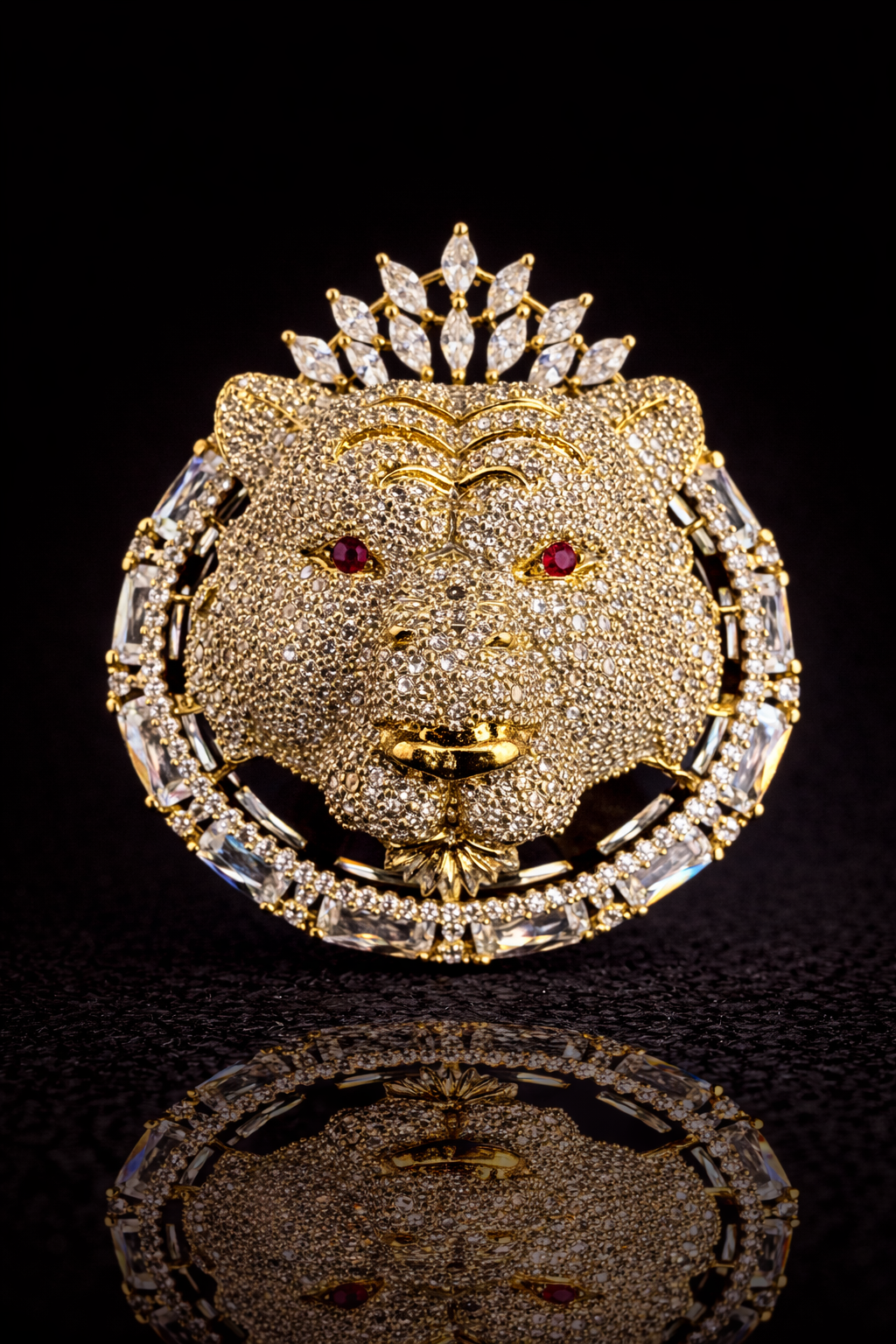 Royal Tiger Crest Magnet Brooch