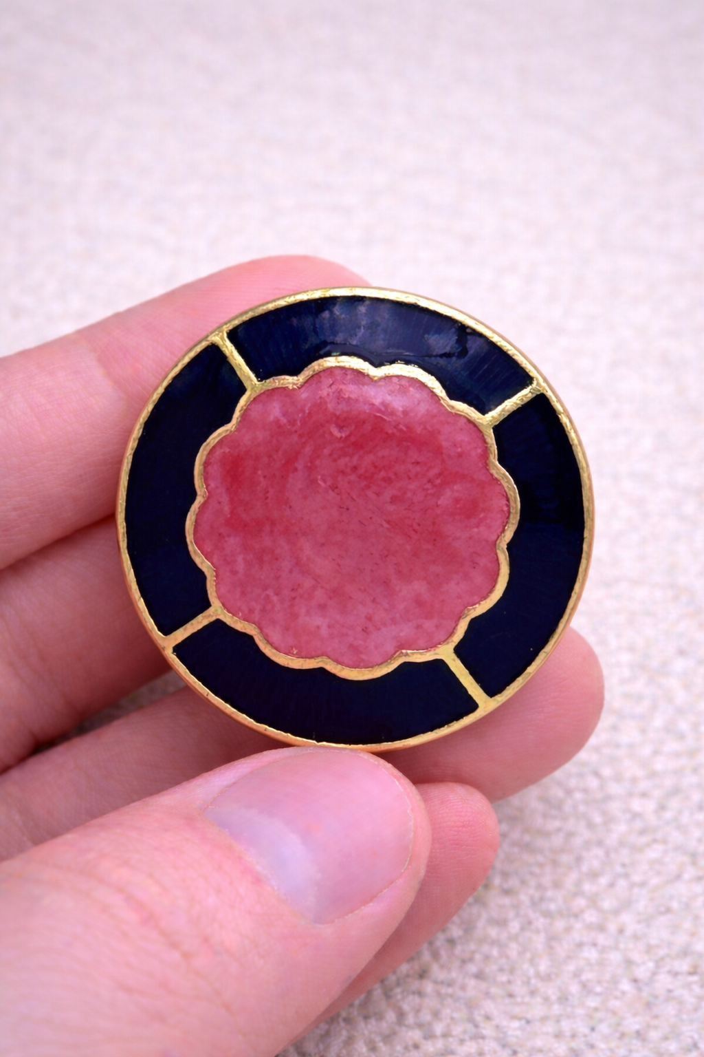 Royal Sapphire Bloom Bandhgala Button