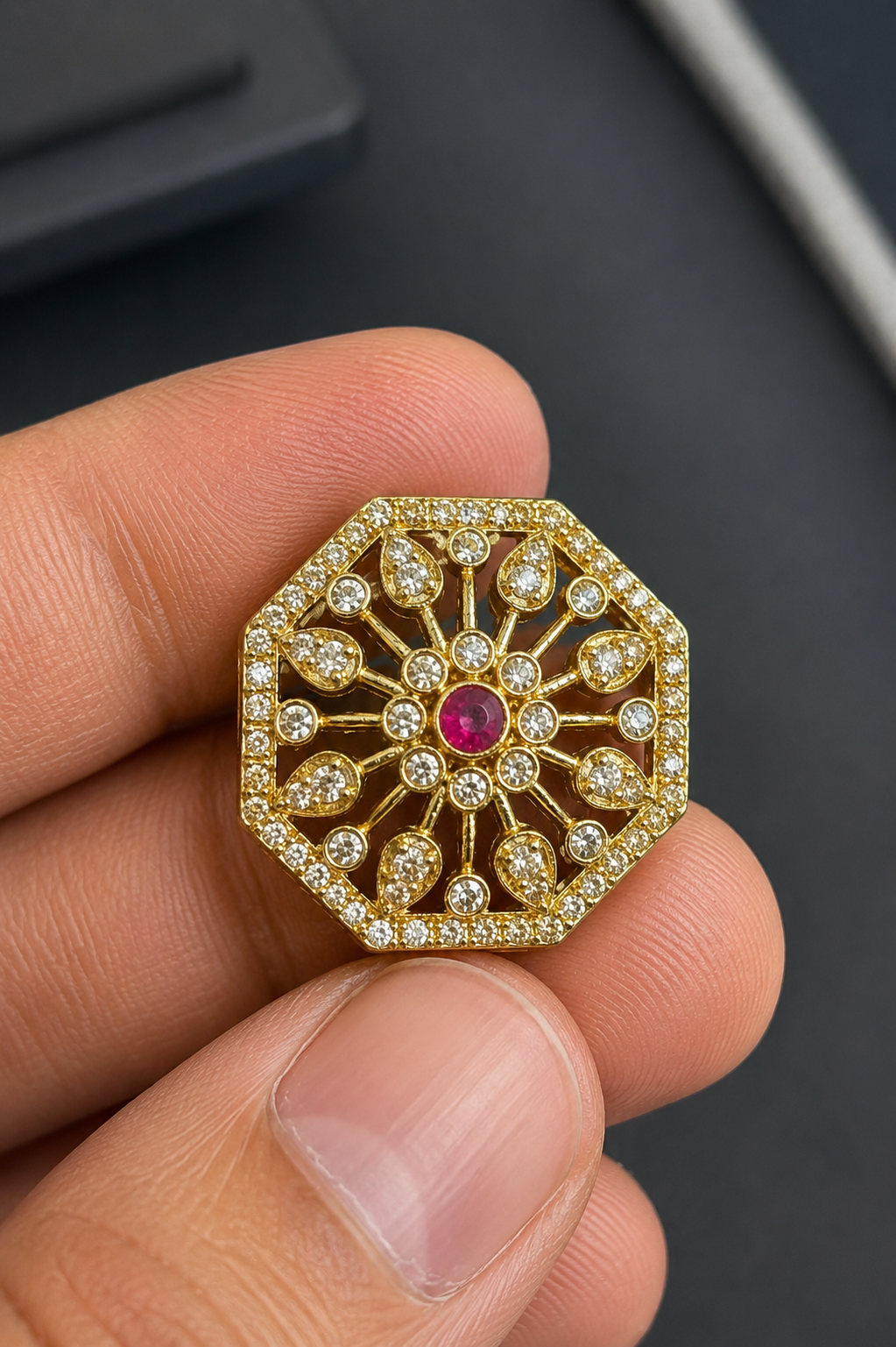 Imperial Radiance Crystal Bandhgala Button Set
