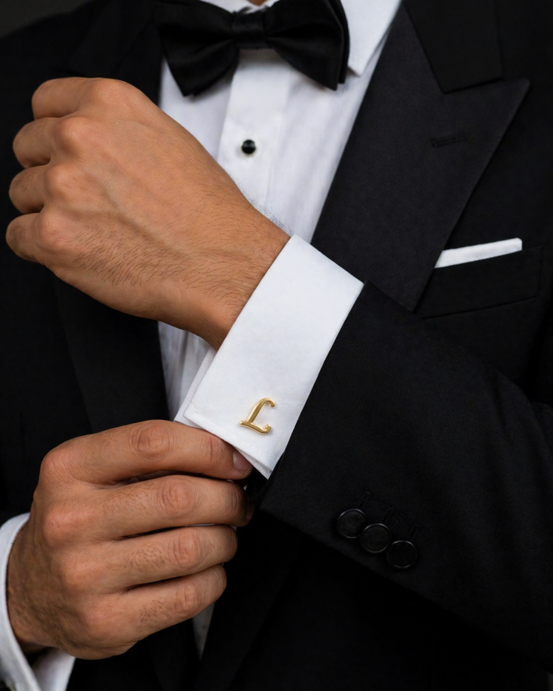 Rajputana Initial "L" Gold Cufflinks