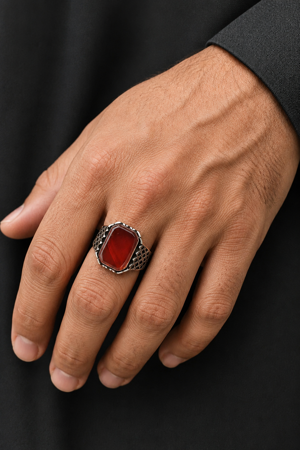 Crimson Silver Ring